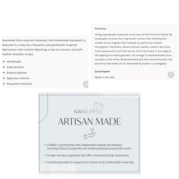 Free People X Tricia Fix Boho Patchwork With Crochet Patches and Leather Straps - Picture 15 of 15